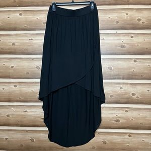 VERSONA accessories women elastic waist black high low‎ skirt size small